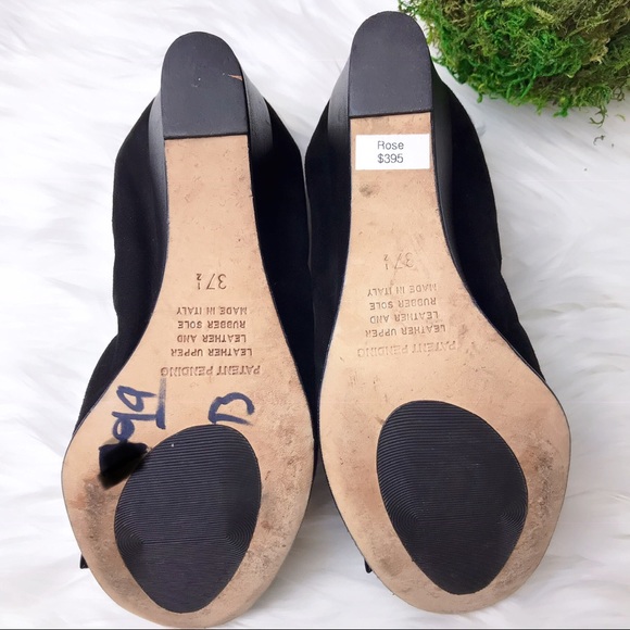 ANYI LU Rose Wedges Pump Black Suede - Picture 7 of 7